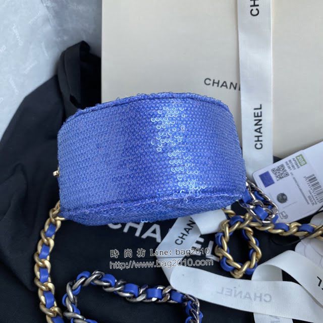 Chanel女包 香奈兒專櫃最新款亮片圓餅小挎包 Chanel大菱格粗鏈條女包 AP0945  djc4058